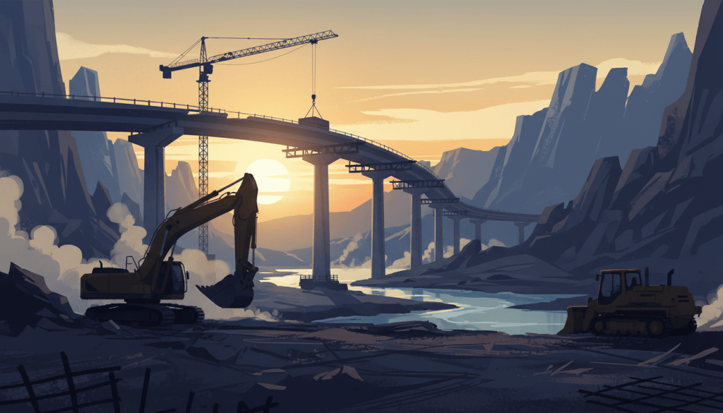 Ilustración de maquinaria de construcción