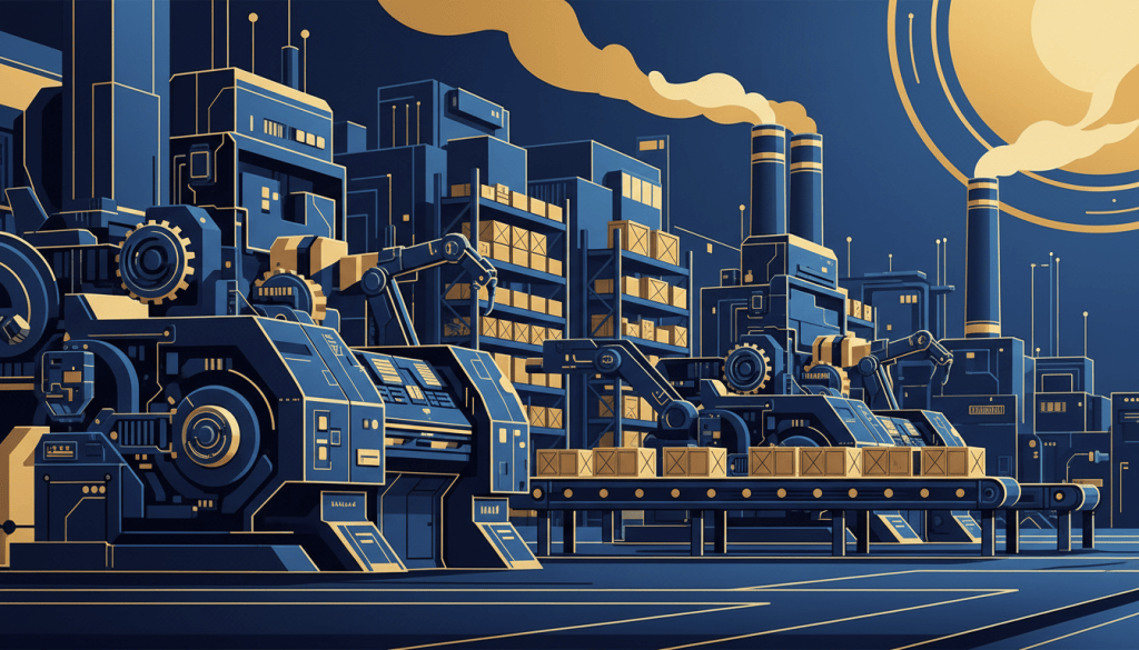 Ilustración de producción industrial