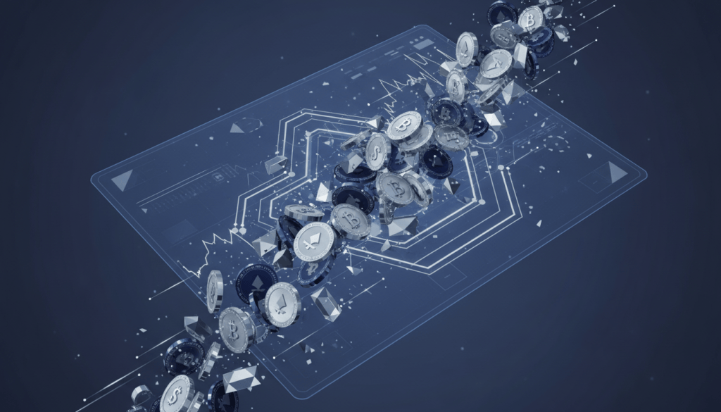 Ilustración de operaciones con criptomonedas